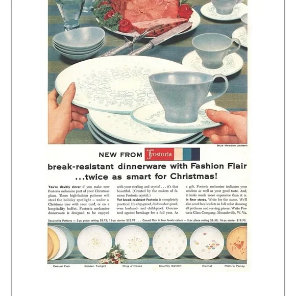 Vintage Mid Century Fostoria Melamine Melmac Serving Platter Fashion Flair 50’s